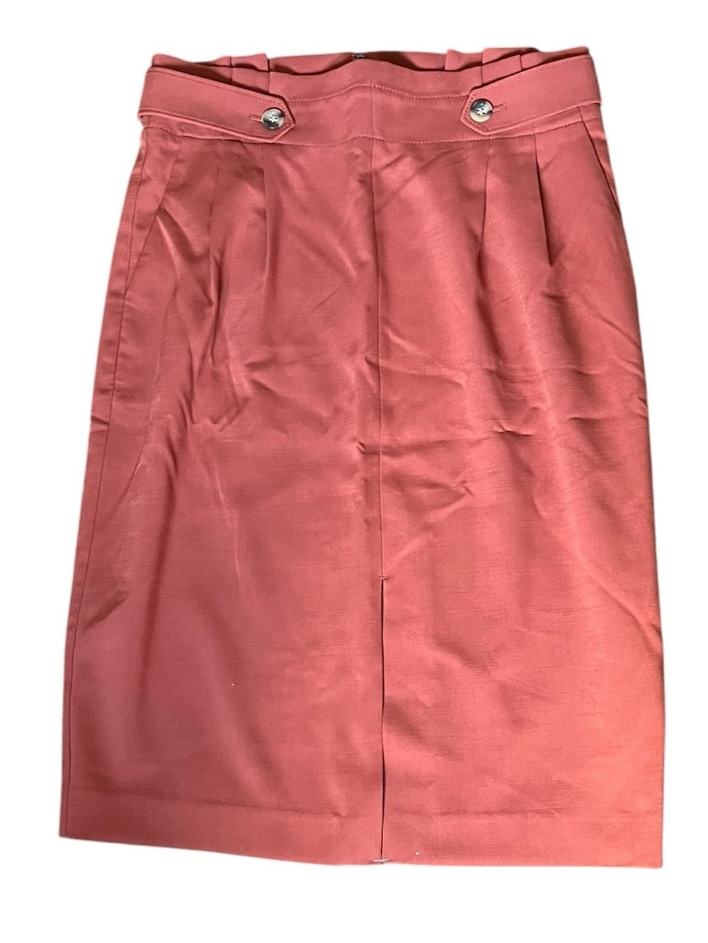 Ann Taylor Rust Pencil Skirt Size 10 NWOT Midi Pleated Waist Workwear Chic